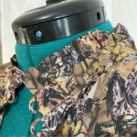 IRO Paris Oversized Boho Abstract Print Bishop Sleeve Blouse - Picture 6 of 7